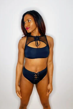 Hamade Activewear Lace Up High Neck Top - Black -Pole Dance Clothing Shop EFD5A4DD 3113 4A42 B30C 22456406E1AD 7e54e5c0 4abd 4b9c 94d1 024fb976139b