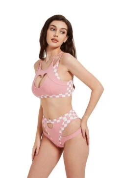 Hamade Activewear High Waisted Bottoms - Checkered Light Pink -Pole Dance Clothing Shop HM 23 8837bebb 4170 4166 bb33 b7a8d6661215
