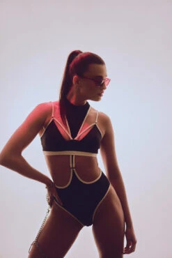 Hamade Activewear Neck Ring High Waisted Bottoms - Black/White Binding -Pole Dance Clothing Shop HM 52 2a4e4f1b 9895 45f7 ac41 45378236b4a9