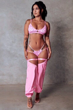 CXIX 119 High-Rise Thong Bottoms - Pink Print 17 CXIX 119 High-Rise Thong Bottoms - Pink Print -Pole Dance Clothing Shop Hi Rise Thong Monogram Pink Dance 119