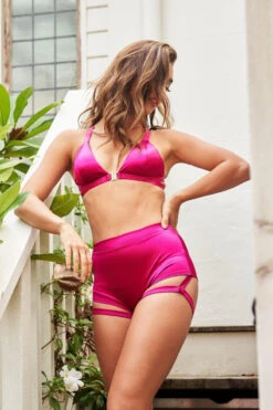 Lunalae Lure You High Waisted Garter Shorts - Satin Magenta -Pole Dance Clothing Shop HighWaistGarterShortsLunaPolewear 149websize 1800x1800 a7af14a3 e208 439a 94b4 021a3f76fe9b