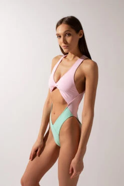 Shark Polewear Benita Bodysuit - Baby Pink/Mint 6 Shark Polewear Benita Bodysuit - Baby Pink/Mint -Pole Dance Clothing Shop IMG 0148
