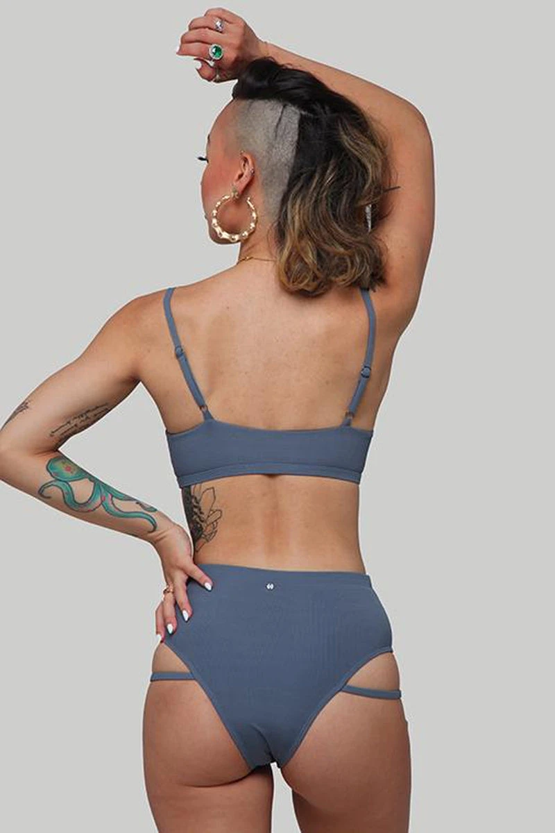 CXIX LA Bottoms - Ribbed Dark Grey 2 CXIX LA Bottoms - Ribbed Dark Grey - Image 2