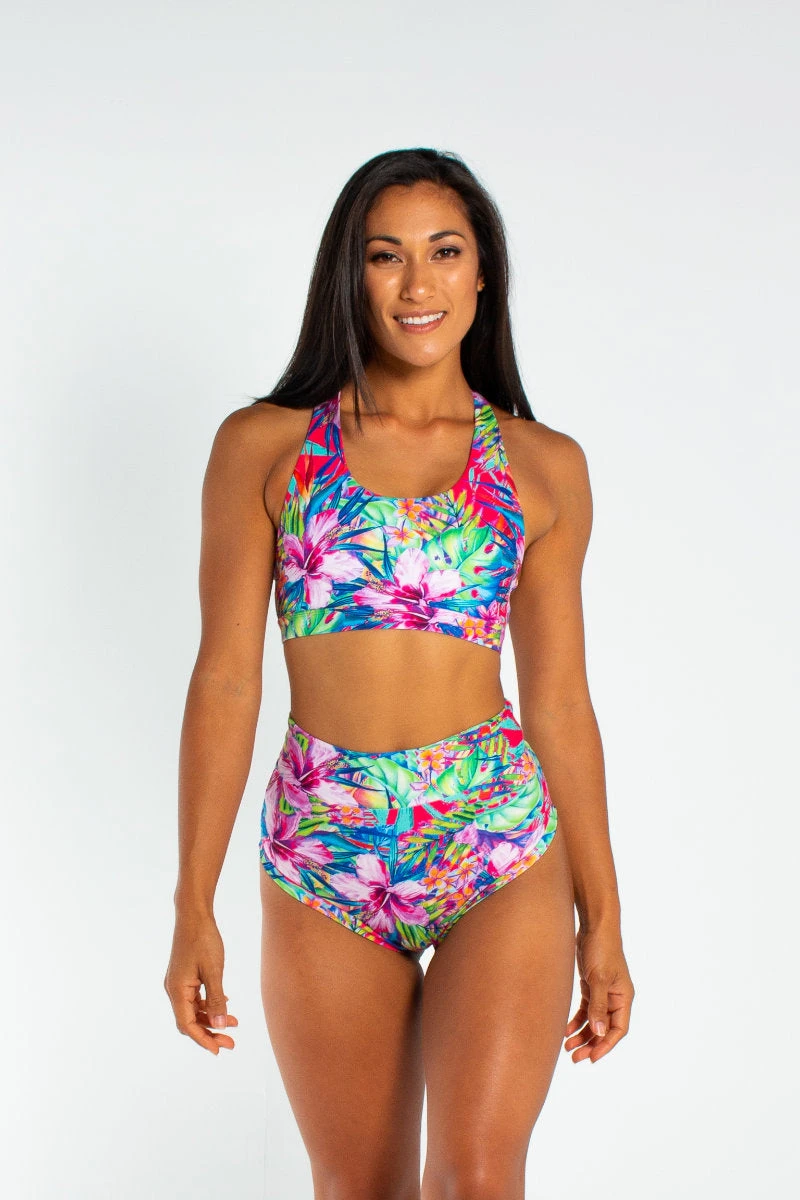 AMBR Designs High Waist Shorts - Aloha 1 AMBR Designs High Waist Shorts - Aloha