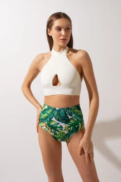 Shark Polewear High Waist Shorts - Green Fern -Pole Dance Clothing Shop IMG 0608