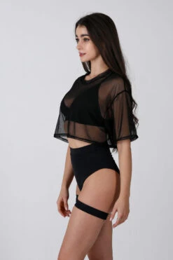 REV ACTIV Mesh Oversized Short T-Shirt - Black 5 REV ACTIV Mesh Oversized Short T-Shirt - Black -Pole Dance Clothing Shop IMG 4213