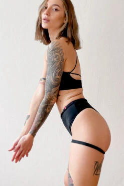 Pole Addict Bliss Garter Shorts - Black -Pole Dance Clothing Shop IMG 4414