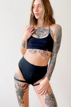 Pole Addict Bliss Garter Shorts - Black -Pole Dance Clothing Shop IMG 4425