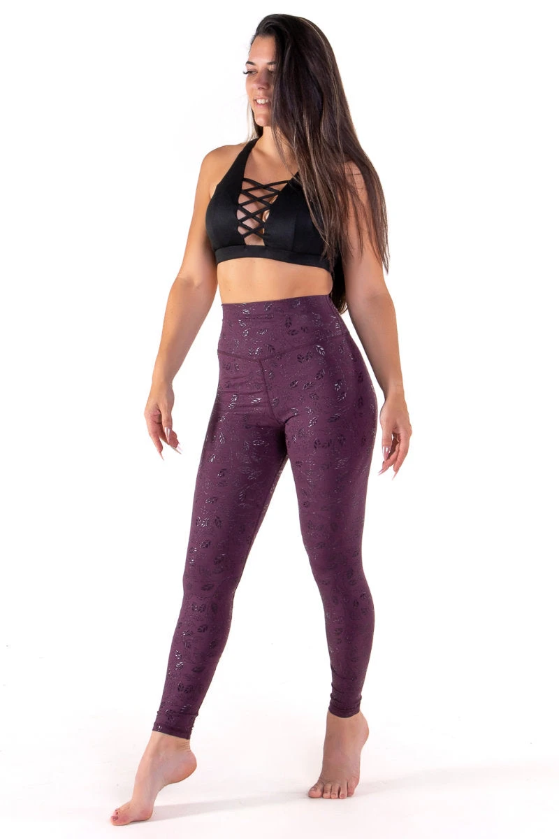 The Enviro Co. Extra Sticky Grippy Leggings - Plum 2 The Enviro Co. Extra Sticky Grippy Leggings - Plum - Image 2