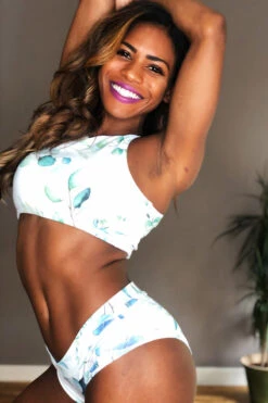 The Enviro Co. High Neck Crop Top - Daintree Day -Pole Dance Clothing Shop IMG 5058