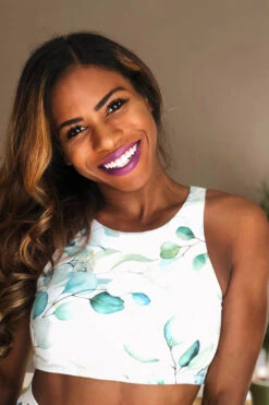 The Enviro Co. High Neck Crop Top - Daintree Day -Pole Dance Clothing Shop IMG 5064 1