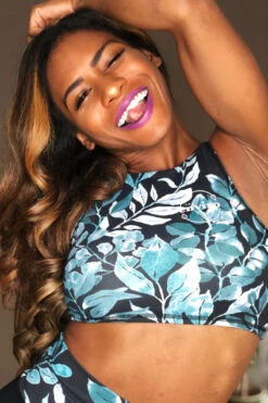 The Enviro Co. High Neck Crop Top - Daintree Night -Pole Dance Clothing Shop IMG 5072 1