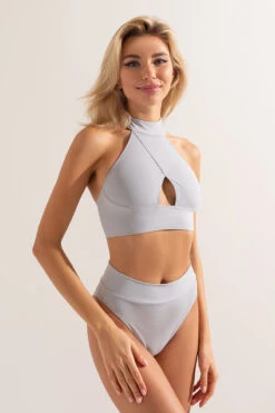 Shark Polewear Tanna Top - Light Grey -Pole Dance Clothing Shop IMG 7526 8a7cf195 efa7 4f1b 9fce c9eb31ed9fc8