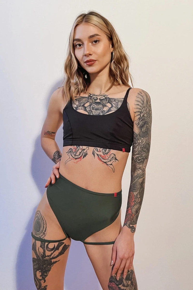 Pole Addict Bliss Garter Shorts - Emeralde 4 Pole Addict Bliss Garter Shorts - Emeralde - Image 4