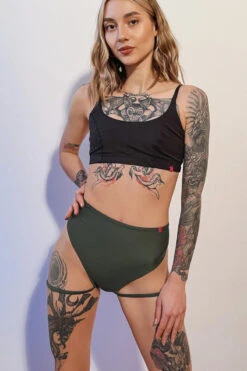 Pole Addict Bliss Adjustable Garter Shorts - Emeralde