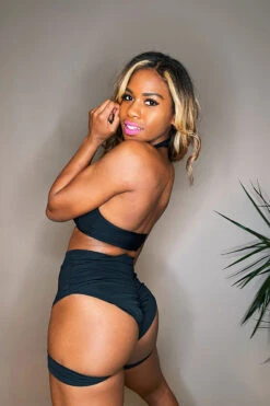 REV ACTIV Bomb Garter Shorts - Black -Pole Dance Clothing Shop IMG 8057 1