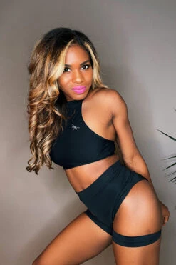 REV ACTIV Bomb Garter Shorts - Black -Pole Dance Clothing Shop IMG 8058