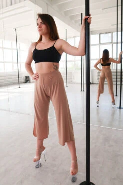 REV ACTIV Sensual Flow Pants (with Leg Slit) - Coffee 11 REV ACTIV Sensual Flow Pants (with Leg Slit) - Coffee -Pole Dance Clothing Shop IMG 8395 1