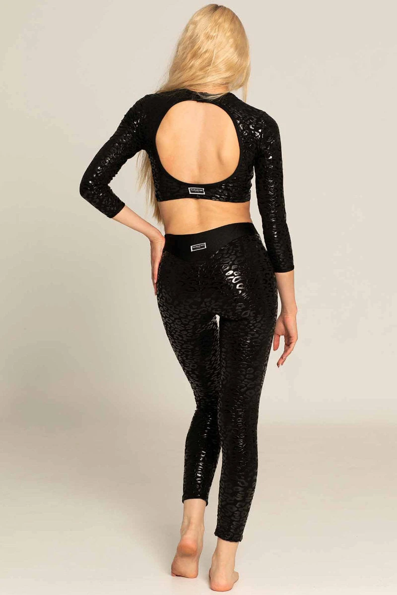 Paradise Chick Superhero Series Ultra Grip Leggings - Black Leopard 2 Paradise Chick Superhero Series Ultra Grip Leggings - Black Leopard - Image 2