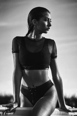 Hamade Activewear Lace Up High Cut Bottoms - Black -Pole Dance Clothing Shop MCC0057abc