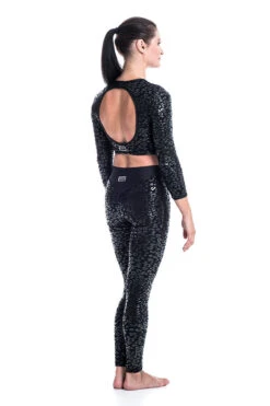 Paradise Chick Superhero Series Ultra Grip Crop Top - Black Leopard -Pole Dance Clothing Shop MG 1771 copy 1