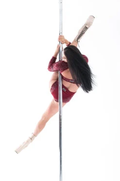 Paradise Chick Superhero Series Ultra Grip Crop Top - Cherry Leopard -Pole Dance Clothing Shop MG 1902 copy 1