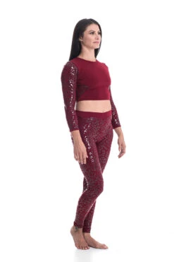 Paradise Chick Superhero Series Ultra Grip Crop Top - Cherry Leopard -Pole Dance Clothing Shop MG 1934 copy