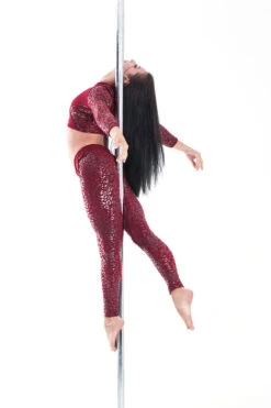 Paradise Chick Superhero Series Ultra Grip Crop Top - Cherry Leopard -Pole Dance Clothing Shop MG 1963 copy