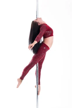 Paradise Chick Superhero Series Ultra Grip Crop Top - Cherry Leopard -Pole Dance Clothing Shop MG 1966 copy