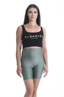 Paradise Chick Biker Shorts - Army Green 10 Paradise Chick Biker Shorts - Army Green -Pole Dance Clothing Shop MG 2042