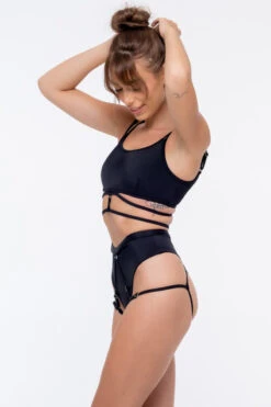 Nona Perkasa Moonflower Top - Black 6 Nona Perkasa Moonflower Top - Black -Pole Dance Clothing Shop MoonflowerBlack05