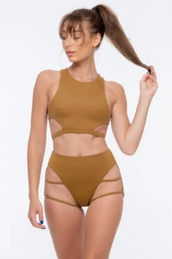 Nona Perkasa Night Jasmine Bottoms - Brass 8 Nona Perkasa Night Jasmine Bottoms - Brass -Pole Dance Clothing Shop NightJasBrass01