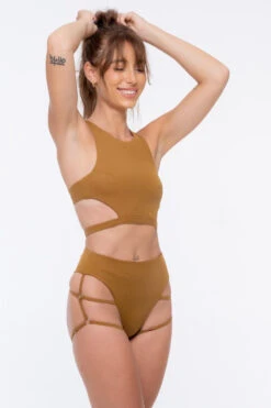 Nona Perkasa Night Jasmine Bottoms - Brass 7 Nona Perkasa Night Jasmine Bottoms - Brass -Pole Dance Clothing Shop NightJasBrass04 1