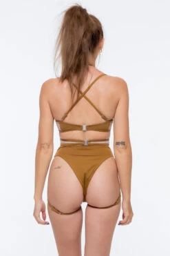 Nona Perkasa Night Lily Body Garter - Brass/Sand -Pole Dance Clothing Shop NightLilyBGBrassNude01