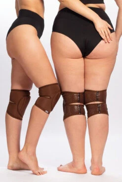 Queen Grippy Kneepads - Cacao -Pole Dance Clothing Shop NudeCacao3 1 2