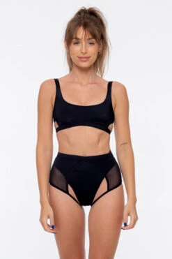 Nona Perkasa Orchid Body Harness - Black/Black -Pole Dance Clothing Shop OrchidHBLack01