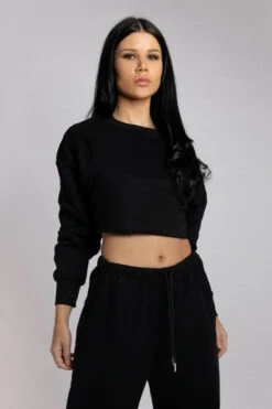 CXIX Oversized Cropped Jumper - Black -Pole Dance Clothing Shop Oversized Black20 08 20CreaturesofXIXEcom 44
