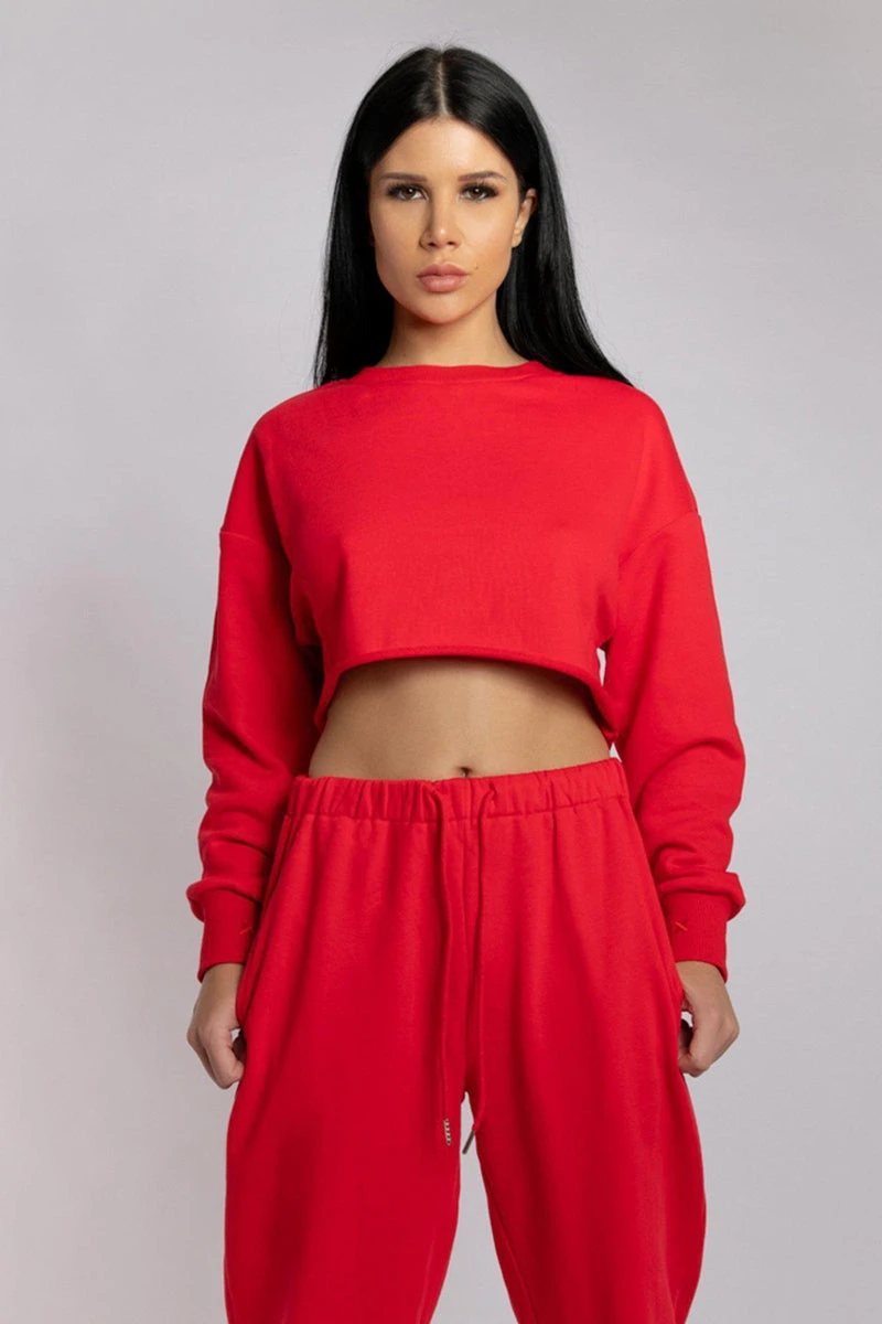 CXIX Oversized Cropped Jumper - Jalapeño 3 CXIX Oversized Cropped Jumper - Jalapeño - Image 3