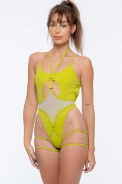 Nona Perkasa Queen Of The Night Body Garter - Vert/Sand -Pole Dance Clothing Shop QOTNGarterVert01