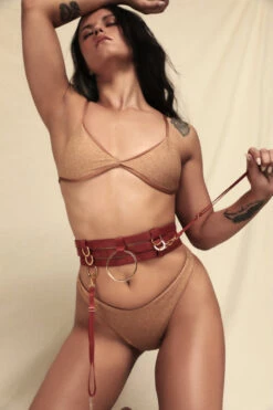 Rolling Halo Harness - Wine Bronze -Pole Dance Clothing Shop RollingDEZ22 1056 copy