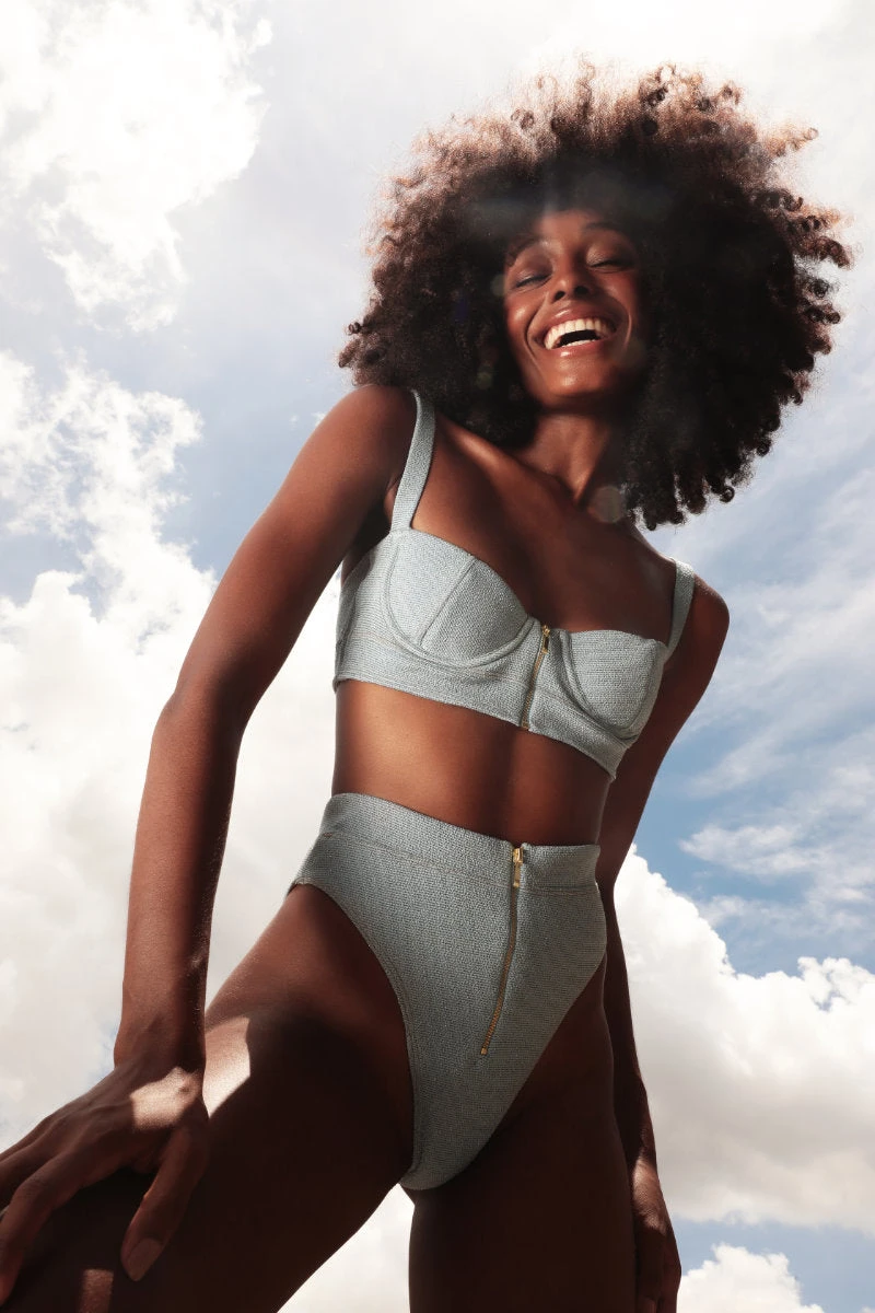 Rolling Britney Shorts - Light Blue Lurex 1 Rolling Britney Shorts - Light Blue Lurex