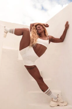 Rolling KI Top - Ribbed Off-White -Pole Dance Clothing Shop RollingGABI 1142