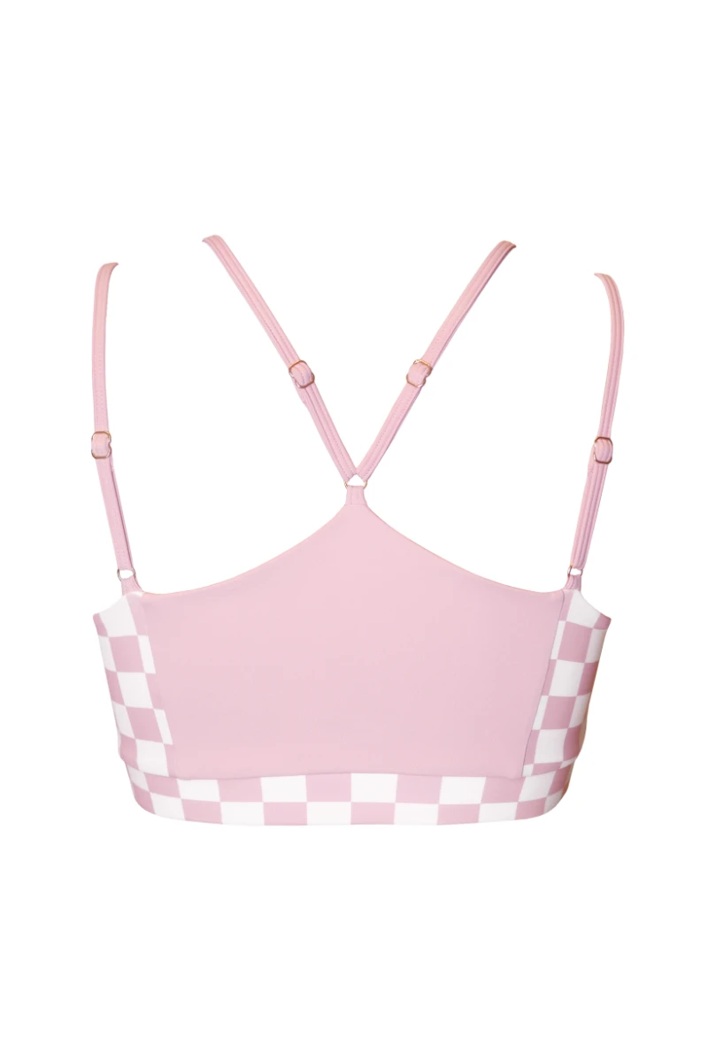 Hamade Activewear Heart Cut Out Top - Checkered Light Pink 8 Hamade Activewear Heart Cut Out Top - Checkered Light Pink - Image 8