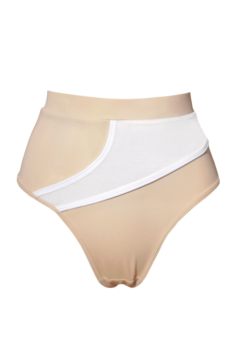 Hamade Activewear High Cut Bottoms - Beige 6 Hamade Activewear High Cut Bottoms - Beige - Image 6