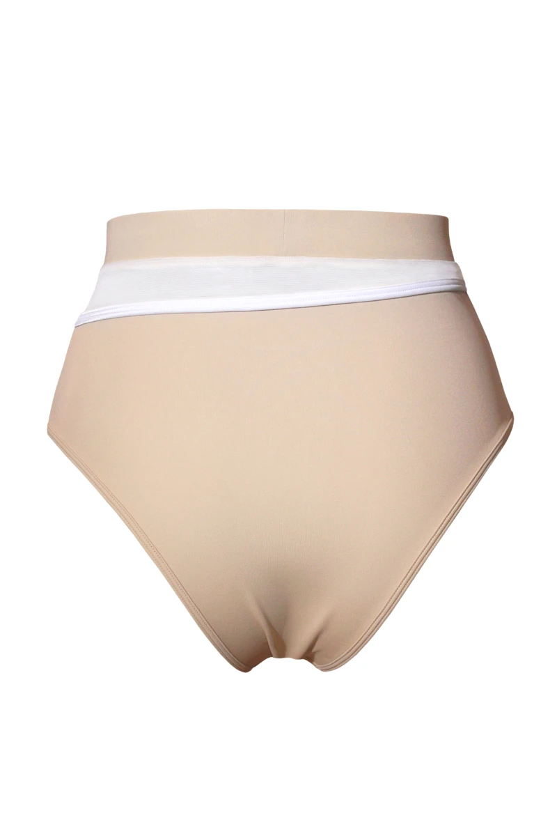 Hamade Activewear High Cut Bottoms - Beige 7 Hamade Activewear High Cut Bottoms - Beige - Image 7