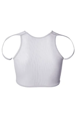 Hamade Activewear High Scoop Neck Crop Top - Light Grey -Pole Dance Clothing Shop SS23 26