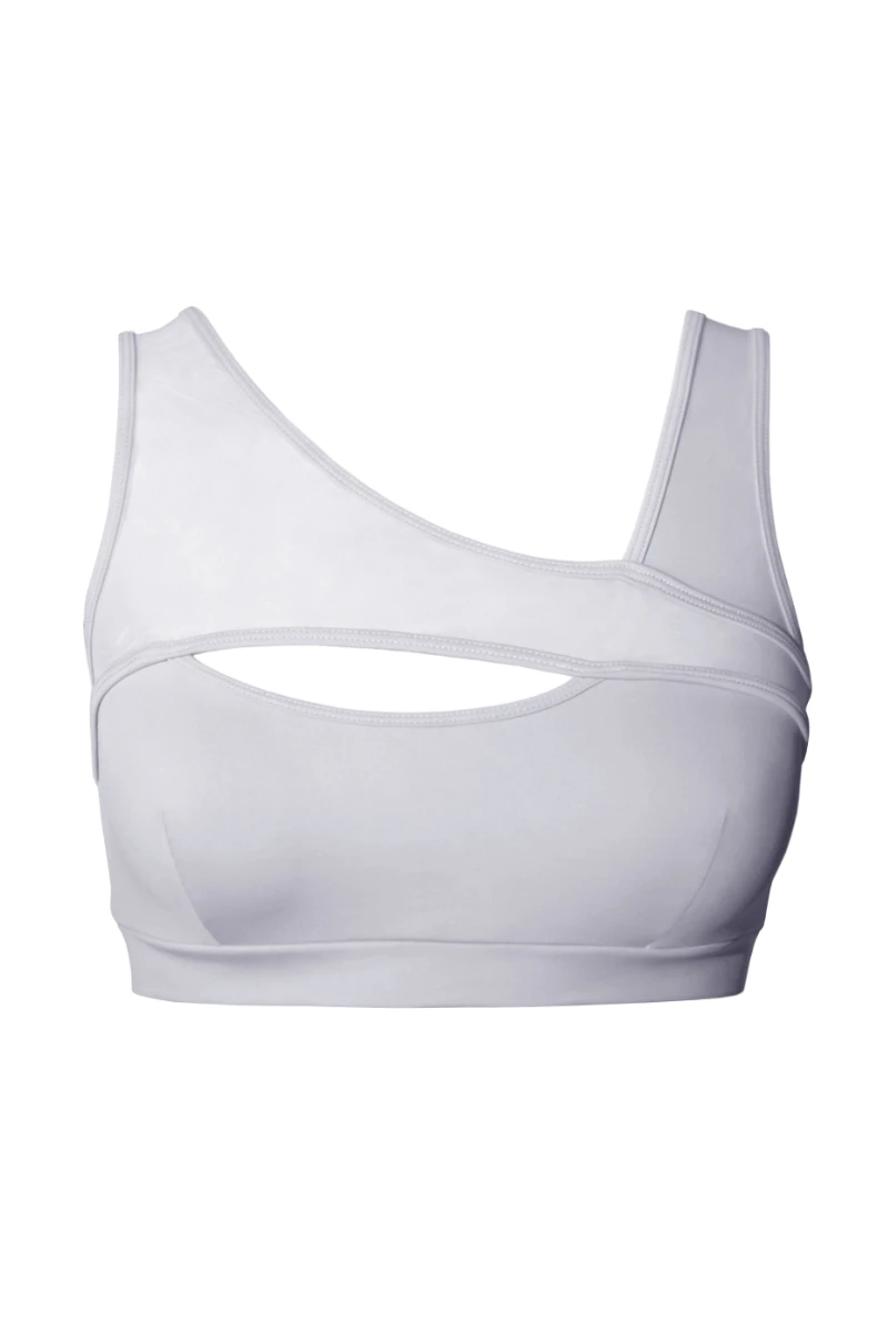 Hamade Activewear Asymmetric Top - Light Grey 2 Hamade Activewear Asymmetric Top - Light Grey - Image 2