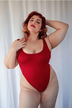 Rolling Nara Bodysuit - Ribbed Red