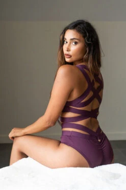 Lunalae Serena Top - Recycled Mulberry -Pole Dance Clothing Shop SerenaTopRecycled8 1