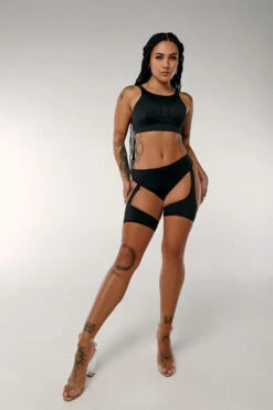 CXIX Dopamine Illusion Sports Bra - Black -Pole Dance Clothing Shop Sports bra Dopamine black high suspenders bottomscxix13 95e151d7 bd30 4c33 af4e 2f819fb1730d